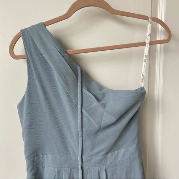 Davids Bridal Dusty Blue Bridesmaid Dress - Picture 3 of 10
